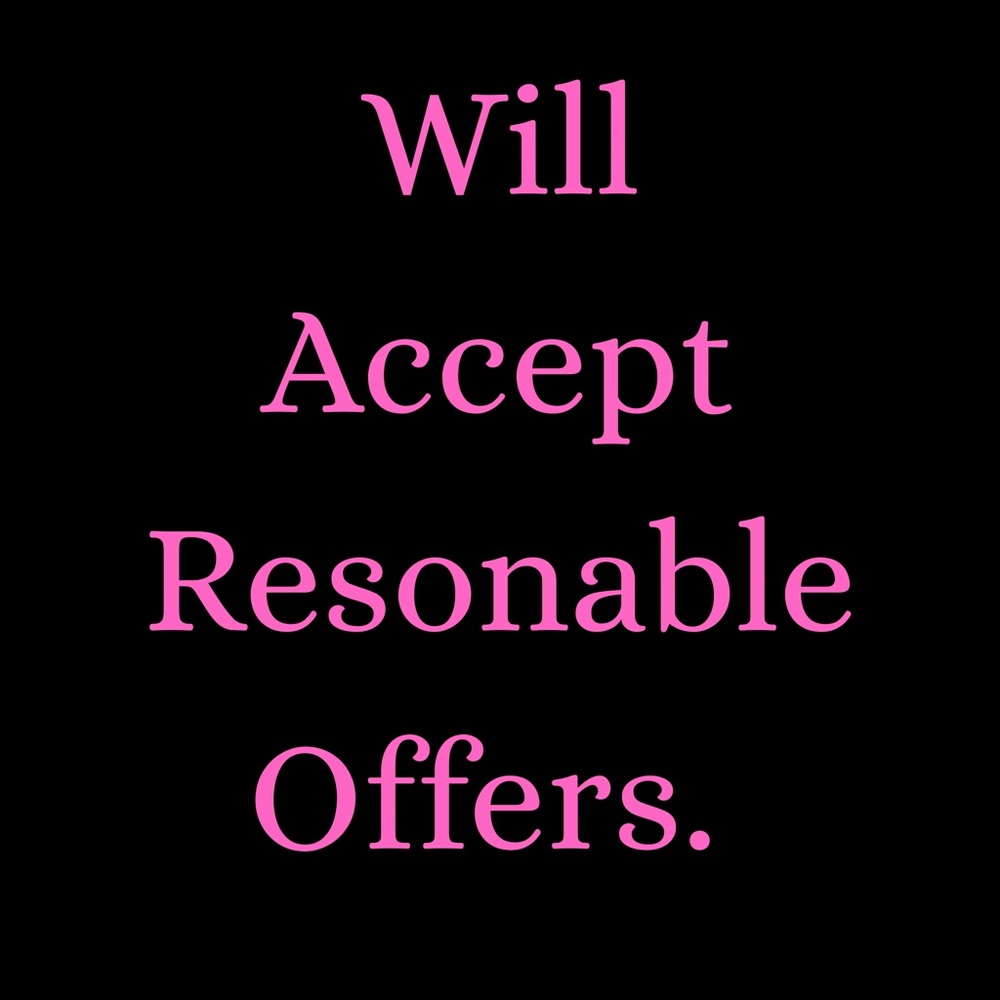 Pink Text Graphic Sign - Will Accept Reasonable Offers